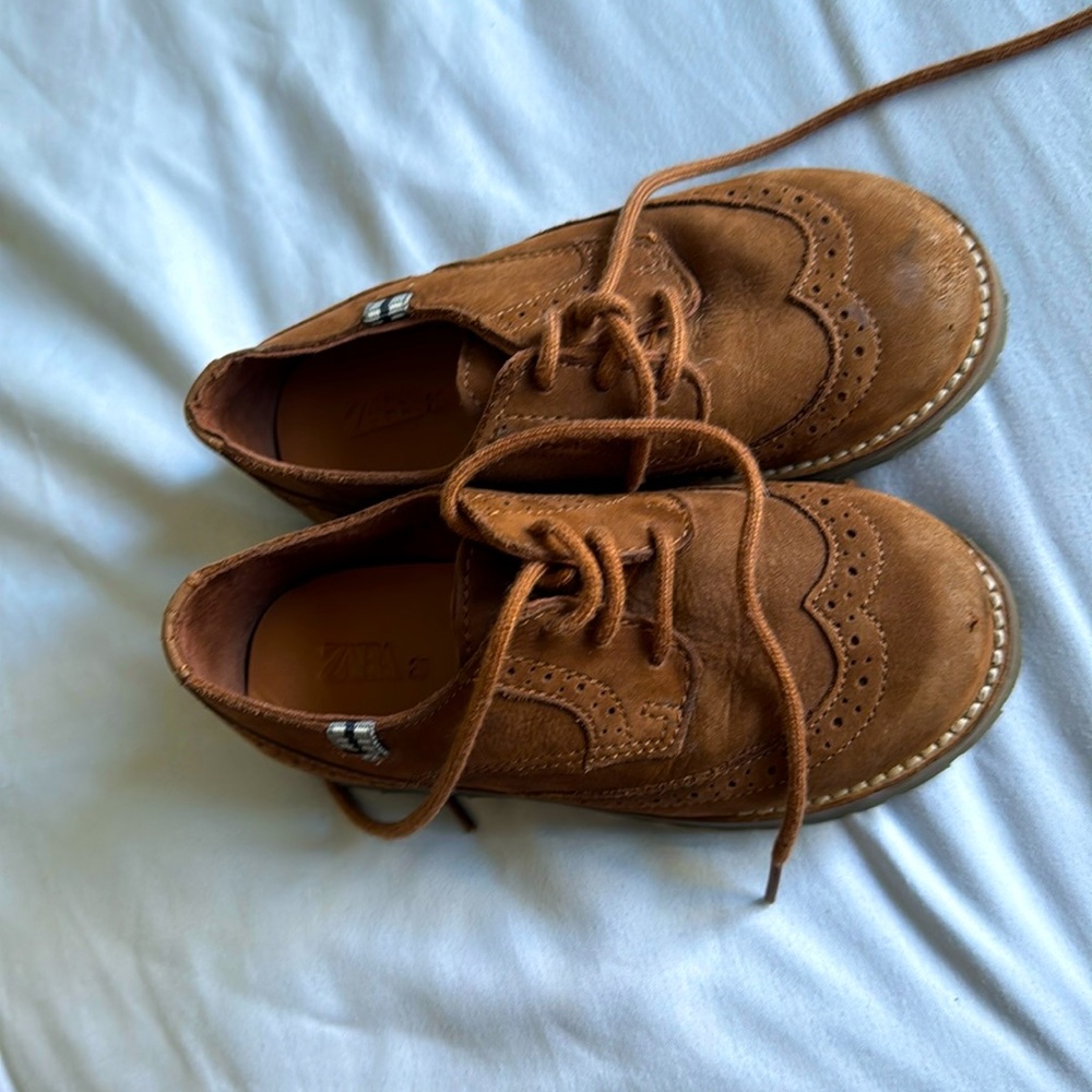 zara boy leather shoes